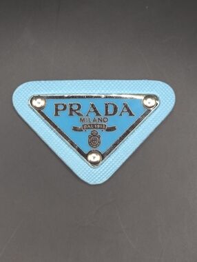Sky Blue Prada Triangle Patch/Croc Charm